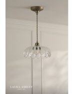 Laura Ashley Bexwell Pendant Matt Antique Brass & Glass - Image 3