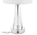 Laura Ashley Blake Table Lamp Polished Chrome & Crystal With Shade LED - Image 4