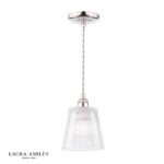 Laura Ashley Callaghan Pendant Polished Nickel & Ribbed Glass