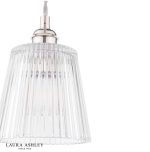 Laura Ashley Callaghan Pendant Polished Nickel & Ribbed Glass - Image 3