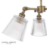 Laura Ashley Callaghan 3lt Semi-Flush Matt Antique Brass & Ribbed Glass - Image 2