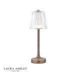 Laura Ashley Callaghan Table Lamp Matt Antique Brass & Ribbed Glass LED