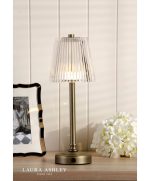 Laura Ashley Callaghan Table Lamp Matt Antique Brass & Ribbed Glass LED - Image 4