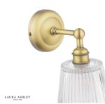 Laura Ashley Callaghan Wall Light Matt Antique Brass & Ribbed Glass - Image 2