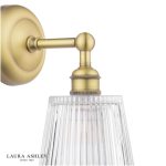 Laura Ashley Callaghan Wall Light Matt Antique Brass & Ribbed Glass - Image 3