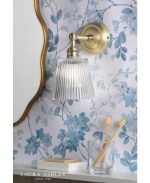Laura Ashley Callaghan Wall Light Matt Antique Brass & Ribbed Glass - Image 4