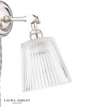Laura Ashley Callaghan Plugged Wall Light Polished Nickel & Ribbed Glass - Image 3
