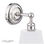 Laura Ashley Callaghan Wall Light Polished Nickel & White Ribbed Glass - Image 2