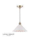Laura Ashley Daws Pendant White Ceramic & Antique Brass
