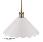 Laura Ashley Daws Pendant White Ceramic & Antique Brass - Image 2