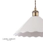 Laura Ashley Daws Pendant White Ceramic & Antique Brass - Image 3