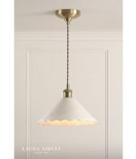 Laura Ashley Daws Pendant White Ceramic & Antique Brass - Image 4