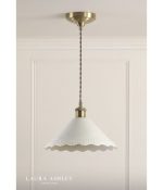 Laura Ashley Daws Pendant White Ceramic & Antique Brass - Image 5
