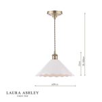 Laura Ashley Daws Pendant White Ceramic & Antique Brass - Image 6