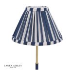 Laura Ashley Denwick Table Lamp Matt Antique Brass & Satin Blue With Shade - Image 2