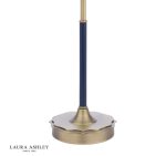 Laura Ashley Denwick Table Lamp Matt Antique Brass & Satin Blue With Shade - Image 3