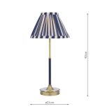 Laura Ashley Denwick Table Lamp Matt Antique Brass & Satin Blue With Shade - Image 7