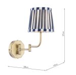 Laura Ashley Denwick Wall Light Matt Antique Brass & Satin Blue With Shade - Image 7
