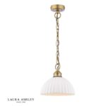 Laura Ashley Durford Pendant Matt Antique Brass & White Ceramic
