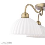 Laura Ashley Durford 3lt Semi-Flush Matt Antique Brass & White Ceramic - Image 2