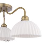 Laura Ashley Durford 3lt Semi-Flush Matt Antique Brass & White Ceramic - Image 3