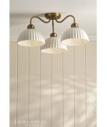 Laura Ashley Durford 3lt Semi-Flush Matt Antique Brass & White Ceramic - Image 4