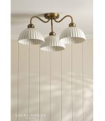 Laura Ashley Durford 3lt Semi-Flush Matt Antique Brass & White Ceramic - Image 5