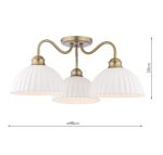 Laura Ashley Durford 3lt Semi-Flush Matt Antique Brass & White Ceramic - Image 6