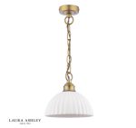 Laura Ashley Durford Pendant Matt Antique Brass & White Ceramic - Image 3