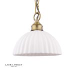 Laura Ashley Durford Pendant Matt Antique Brass & White Ceramic - Image 2