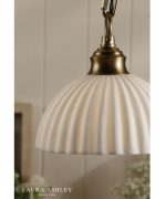 Laura Ashley Durford Pendant Matt Antique Brass & White Ceramic - Image 5