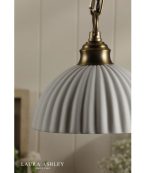 Laura Ashley Durford Pendant Matt Antique Brass & White Ceramic - Image 6