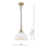 Laura Ashley Durford Pendant Matt Antique Brass & White Ceramic - Image 7
