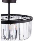 Laura Ashley Elkwood 3lt Semi-Flush Crystal & Black - Image 2
