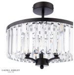 Laura Ashley Elkwood 3lt Semi-Flush Crystal & Black - Image 3