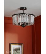 Laura Ashley Elkwood 3lt Semi-Flush Crystal & Black - Image 5