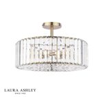 Laura Ashley Fernhurst 4lt Semi-Flush Crystal & Antique Brass