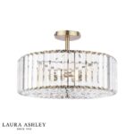 Laura Ashley Fernhurst 4lt Semi-Flush Crystal & Antique Brass