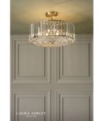 Laura Ashley Fernhurst 4lt Semi-Flush Crystal & Antique Brass - Image 3