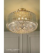 Laura Ashley Fernhurst 4lt Semi-Flush Crystal & Antique Brass - Image 5