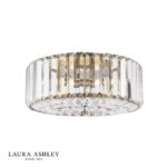 Laura Ashley Fernhurst 3lt Flush Crystal & Antique Brass