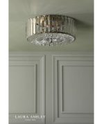 Laura Ashley Fernhurst 3lt Flush Crystal & Antique Brass - Image 4