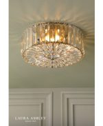 Laura Ashley Fernhurst 3lt Flush Crystal & Antique Brass - Image 5