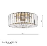 Laura Ashley Fernhurst 3lt Flush Crystal & Antique Brass - Image 6