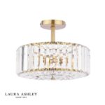 Laura Ashley Fernhurst 3lt Semi-Flush Crystal & Antique Brass