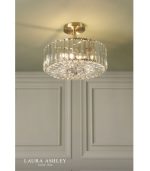 Laura Ashley Fernhurst 3lt Semi-Flush Crystal & Antique Brass - Image 3
