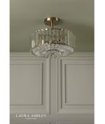 Laura Ashley Fernhurst 3lt Semi-Flush Crystal & Antique Brass - Image 4