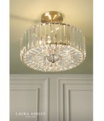Laura Ashley Fernhurst 3lt Semi-Flush Crystal & Antique Brass - Image 5