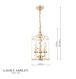 Laura Ashley Halton 3lt Pendant Distressed Gold Leaf - Image 7