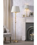 Laura Ashley Halton Table Lamp Distressed Gold Leaf With Shade - Image 6